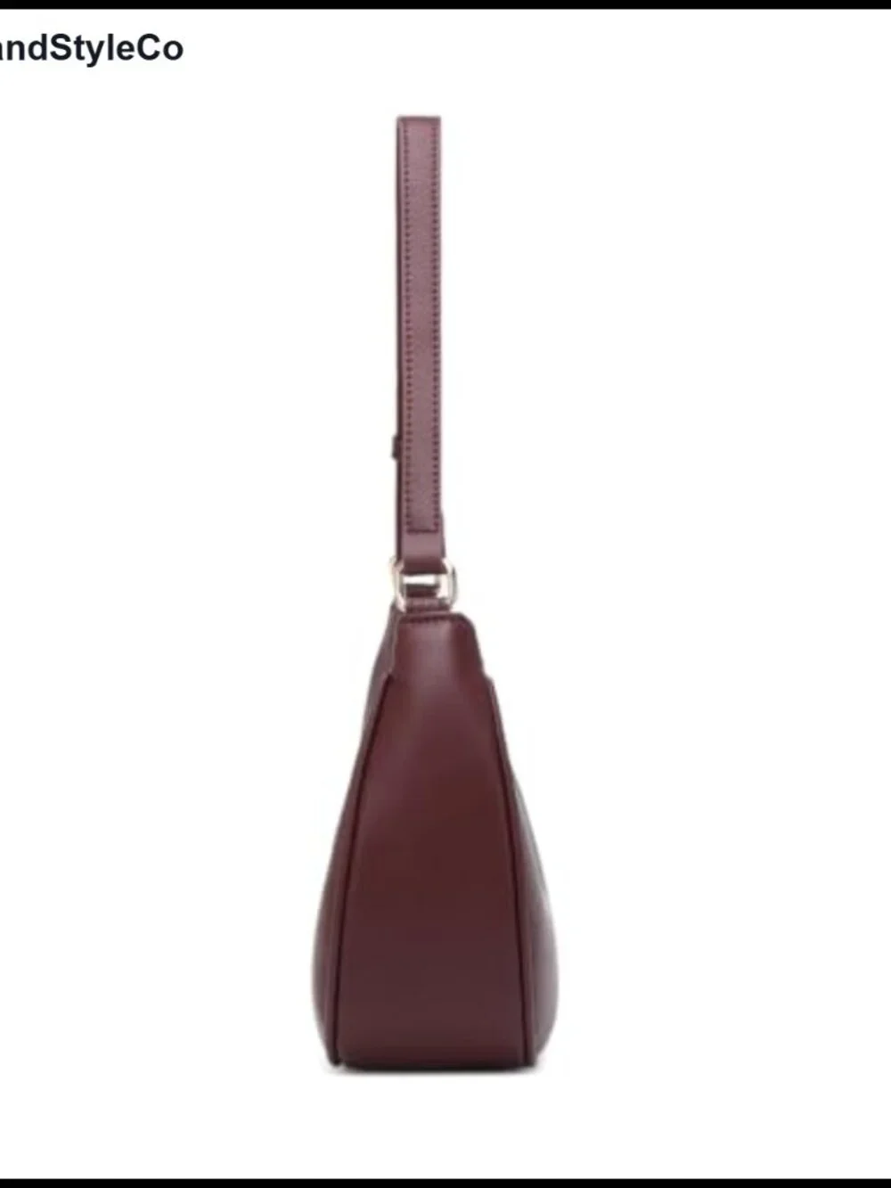 PU Leather Crescent Hobo Shoulder Bag Mini Clutch Purse Zipper Closure